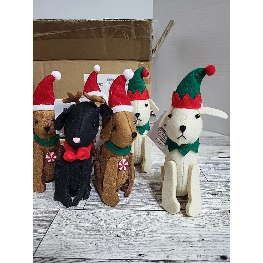 Christmas Santa Dog Lot Of 21 Plush Stuffed Animal 5.5